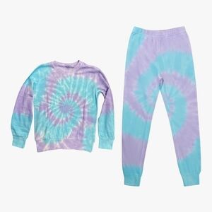 Just Love Kids Set in Blue and Purple Tie-Dye